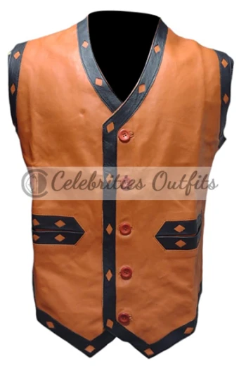 Ajax James Remar The Warriors Brown Cosplay Leather Vest warriors-ajax-vest-costume