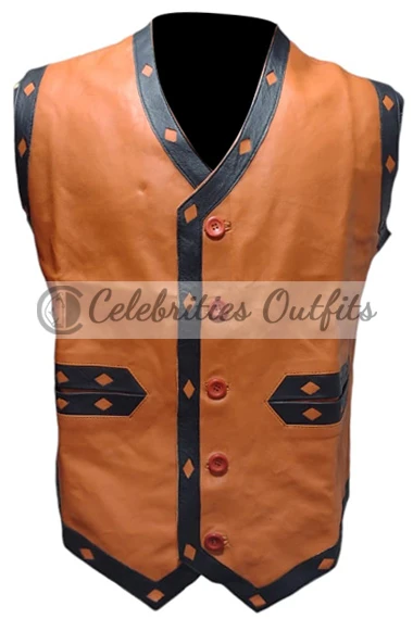 The Warriors James Remar Ajax Brown Cosplay Leather Vest