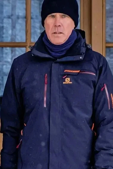 Pete Downhill Will Ferrell Blue Parachute Winter Jacket