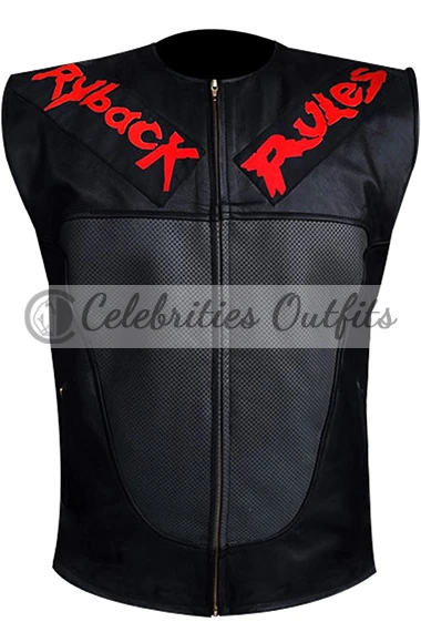 Ryback Rules WWE Black Designer Leather Vest
