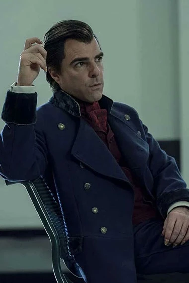 NOS4A2 Zachary Quinto Charlie Manx Dark Blue Royal Wool Coat