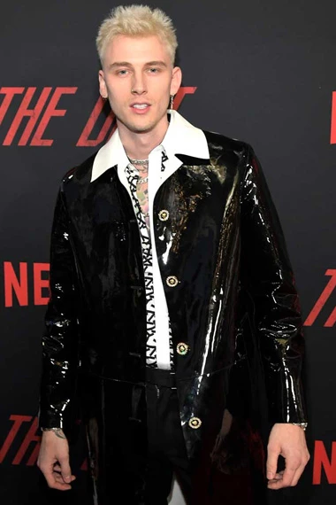 Machine Gun Kelly Tommy Lee The Dirt Glossy Black PVC Coat