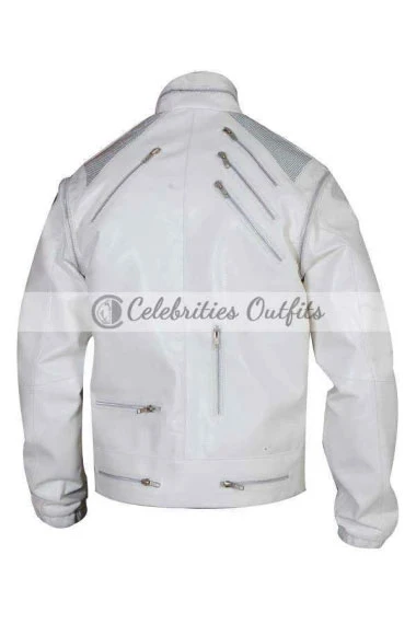 Mens Beat it Song Michael Jackson White Biker Leather Jacket michael-jackson-beat-it-white-jacket