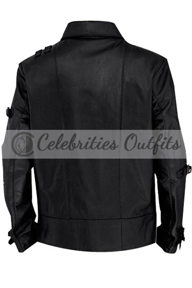 Bad Album Michael Jackson Belted Black Mens Leather Jacket michael-jackson-bad-jacket