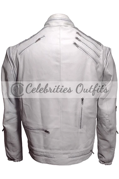 Mens Beat it Song Michael Jackson White Biker Leather Jacket michael-jackson-beat-it-white-jacket