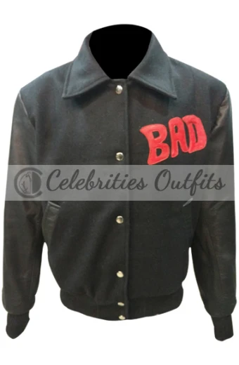 Bad Album World Tour Michael Jackson Bomber Black Wool Jacket michael-jackson-world-tour-jacket