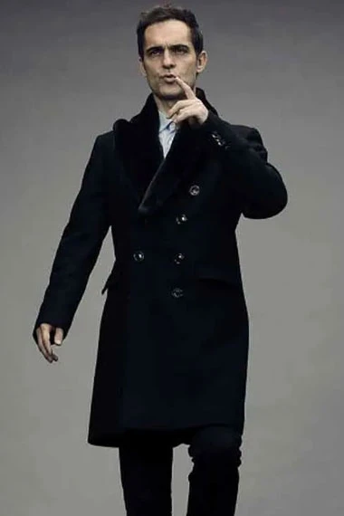 Money Heist TV Show Berlin Pedro Alonso Black Wool Trench Coat