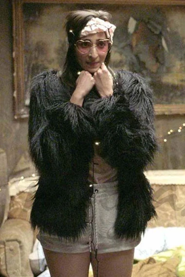 Nairobi Money Heist TV Series Alba Flores Black Fur Jacket