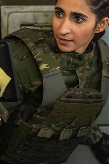 Nairobi Money Heist Alba Flores Green Cotton Tactical Vest