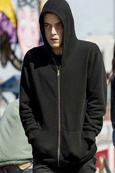 Rami Malek Elliot Alderson Mr Robot Black Fleece Hoodie