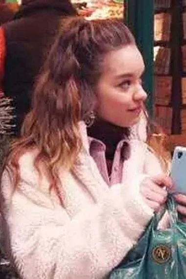 Olivia Mai Barrett My Dads Christmas Date White Sherpa Jacket
