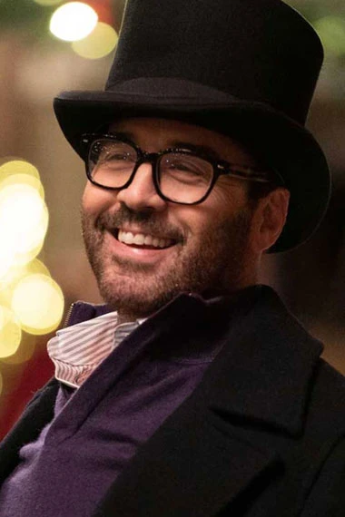 David Jeremy Piven My Dads Christmas Date Black Trench Coat