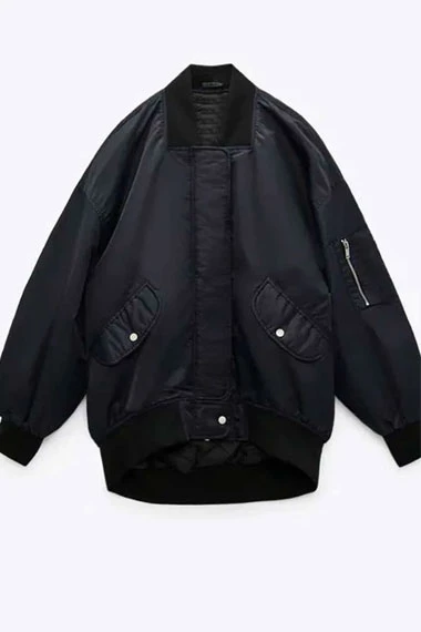 Leah Lewis George Fan Nancy Drew Bomber Black Cotton Jacket