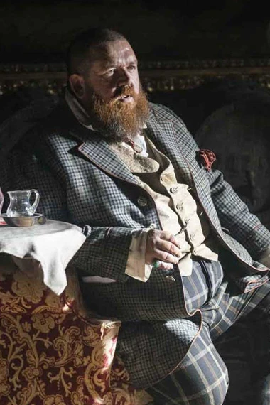 Nick Frost Declan Orrun The Nevers Grey Checked Trench Coat