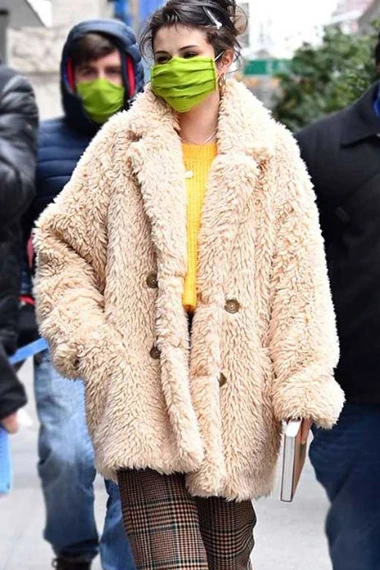 Only Murders In The Building Selena Gomez Beige Coat
