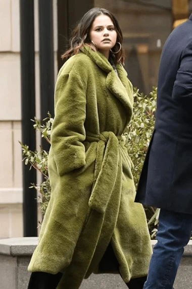 Only Murders In The Building Selena Gomez Green Wool Coat