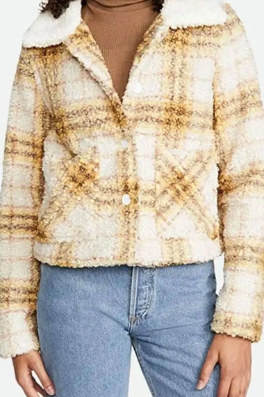 Outer Banks Kiara Carrera Madison Bailey Plaid Sherpa Jacket