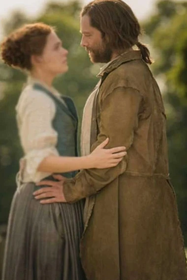 Sam Heughan Outlander Jamie Fraser Brown Cotton Trench Coat