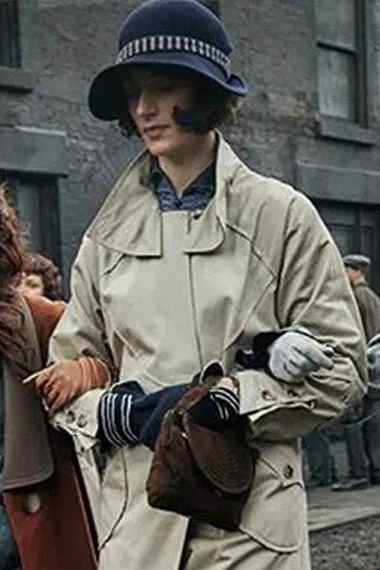 Peaky Blinders Natasha OKeeffe Lizzie Stark Beige Trench Coat