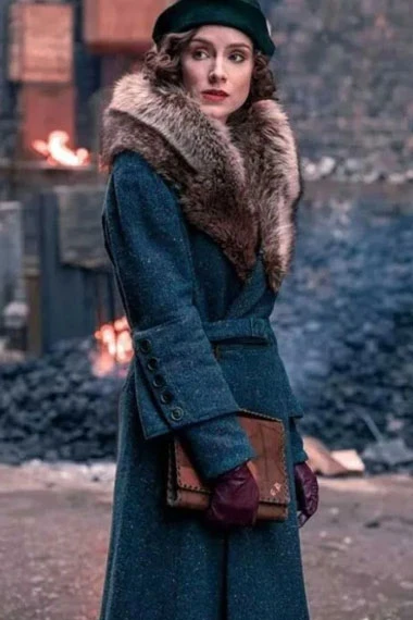 Ada Shelby Peaky Blinders Sophie Rundle Blue Trench Coat