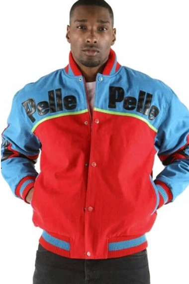 Pelle Pelle 1978 MB Soda Club Red And Blue Varsity Jacket