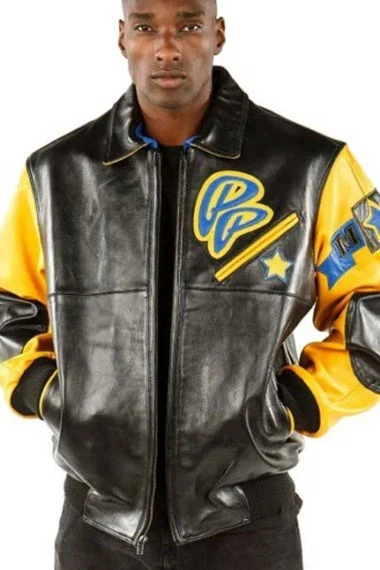 Pelle Pelle MB 1978 Soda Club Black And Yellow Bomber Jacket