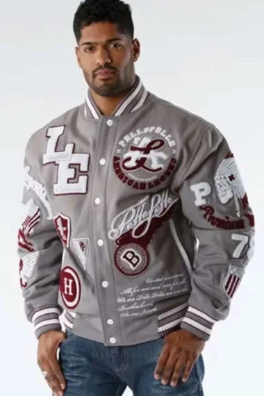 Pelle Pelle MB 1978 American Legend Grey Wool Varsity Jacket