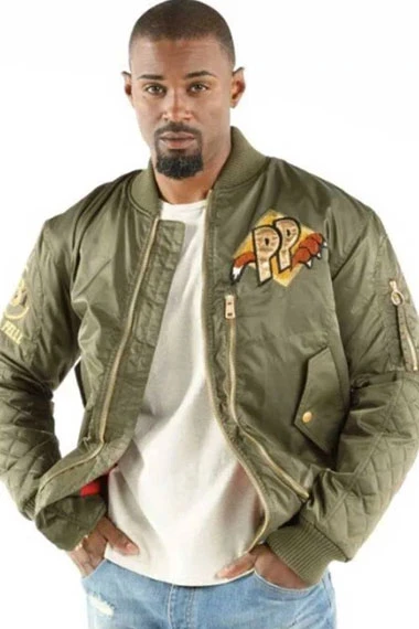 Cool Cat Flight Pelle Pelle 1978 MB Bomber Green Satin Jacket