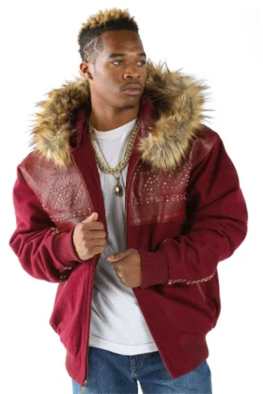 Supreme Pelle Pelle MB 1978 Bomber Red Fleece Fur Hood Jacket