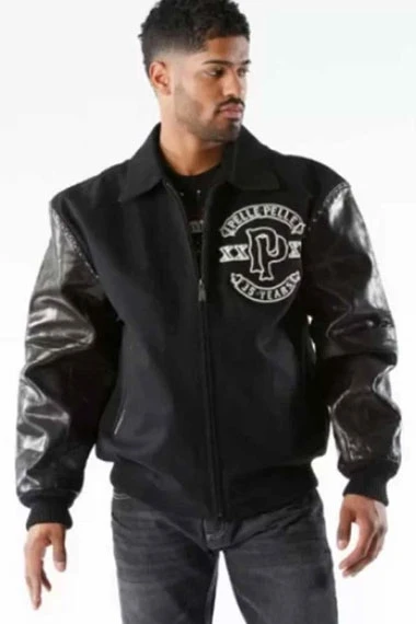 Pelle Pelle MB 1978 USA XXXV Panther Bomber Black Wool Jacket
