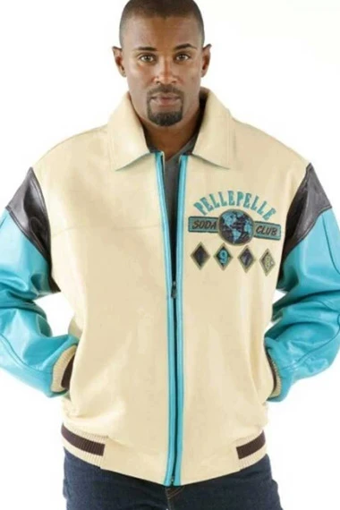 World Famous Soda Club Pelle Pelle MB 1978 White Bomber Jacket