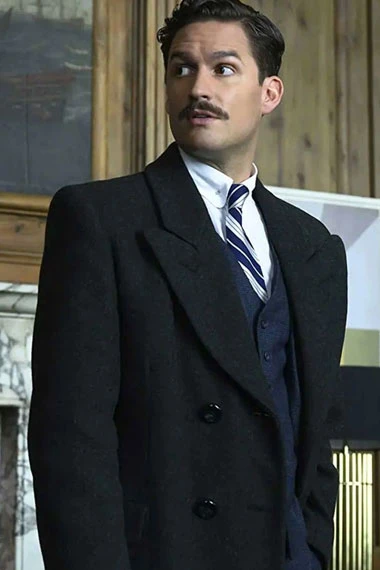 Thomas Wayne Ben Aldridge Pennyworth Black Wool Trench Coat