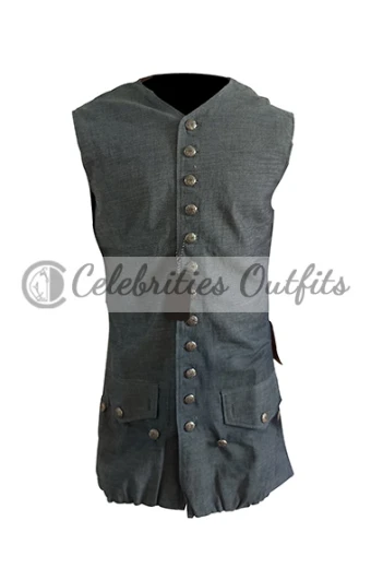 Johnny Depp Jack Sparrow Pirates of Caribbean Cotton Vest pirates-of-caribbean-jack-sparrow-vest