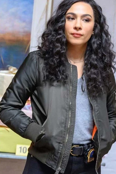 Aurora Perrineau Prodigal Son Dani Powell Black Bomber Jacket
