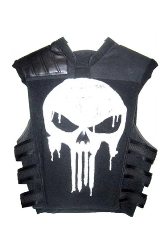 Punisher War Zone Frank Castle Ray Stevenson Black Skull Vest punisher-war-zone-skull-vest