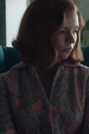 Anya Taylor Joy The Queens Gambit Beth Harmon Quilted Coat