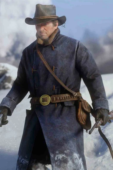 Red Dead Redemption Arthur Morgan Blue Cosplay Duffle Coat