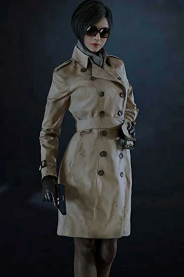 Ada Wong Resident Evil Gaming Camel Brown Cotton Trench Coat