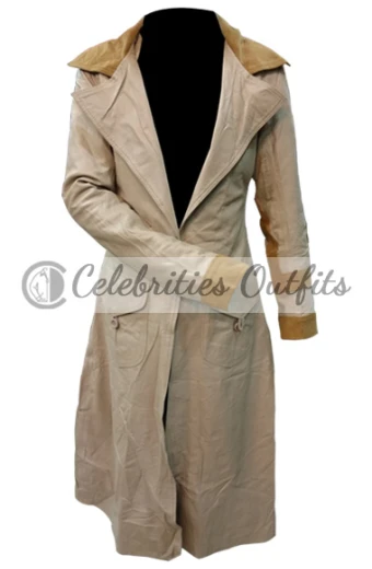 Milla Jovovich Alice Resident Evil Brown Cotton Trench Coat resident-evil-extinction-alice-costume