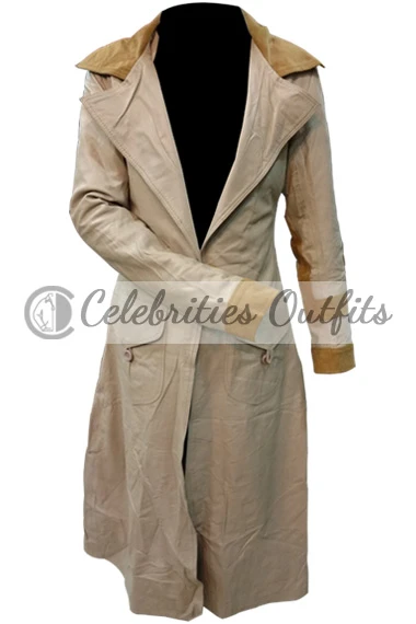 Resident Evil Milla Jovovich Alice Brown Cotton Trench Coat