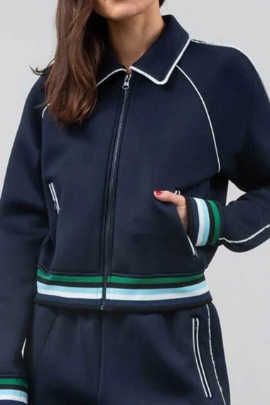 Lili Reinhart Riverdale Betty Cooper Bomber Blue Fleece Jacket