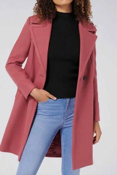Lili Reinhart Riverdale Betty Cooper Pink Wool Trench Coat