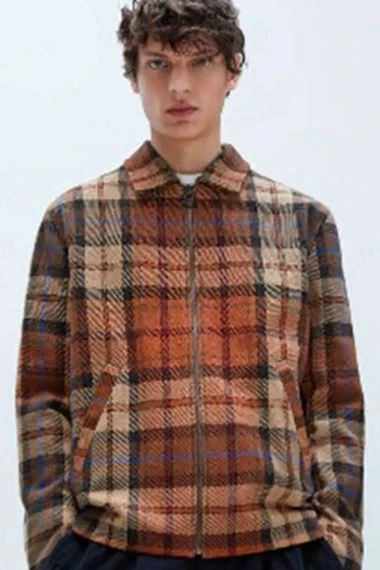 Riverdale Cole Sprouse Jughead Jones Brown Plaid Wool Jacket