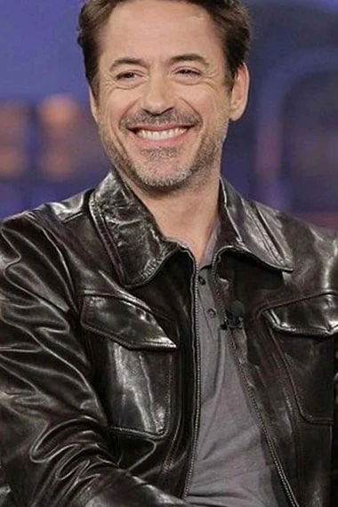 Robert Downey Jr Tonight Show Jay Leno Black Leather Jacket