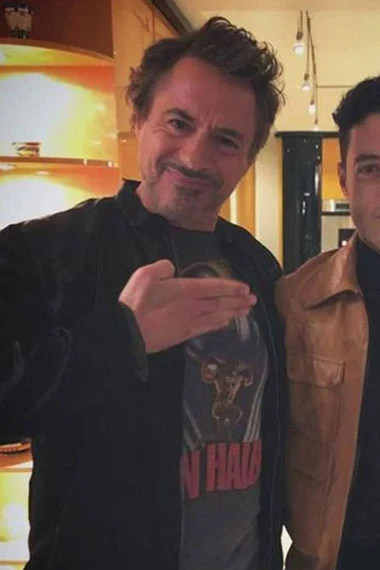 Mens Casual Robert Downey Jr Shirt Style Black Velvet Jacket