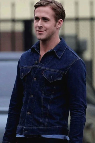 Ryan Gosling Drive Movie Driver Shirt Style Blue Denim Jacket