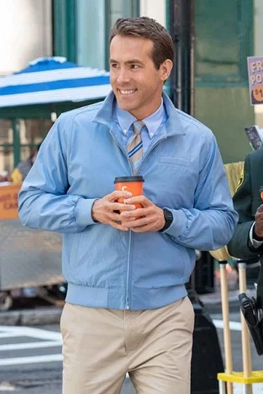 Ryan Reynolds Free Guy Guy Blue Cotton Jacket