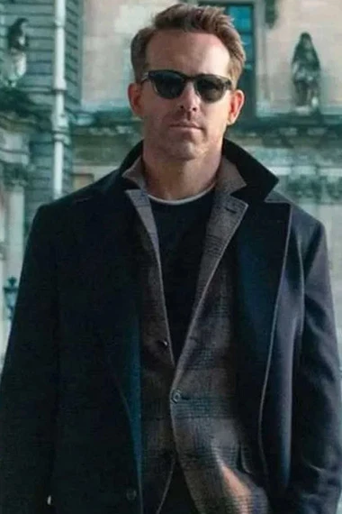 Ryan Reynolds Red Notice Nolan Booth Black Wool Coat