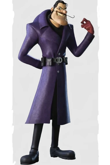 Dick Dastardly Scoob Purple Wool Long Coat