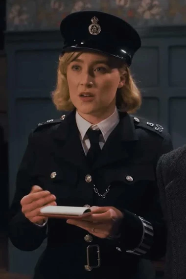 Agent Stalker Saoirse Ronan See How They Run Black Police Coat
